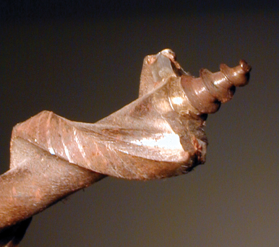Fireball wood drill bit repair, drill bit sharpening, chisel sharpening - Before