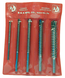 SET masonry drill bits - fast spiral carbide tipped